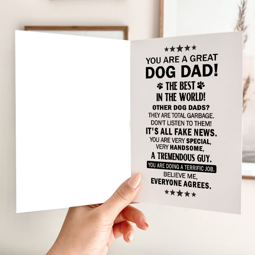 Personalized Dog Dad Folded Greeting Card - You Are A Great Dog Dad - The Best In The World