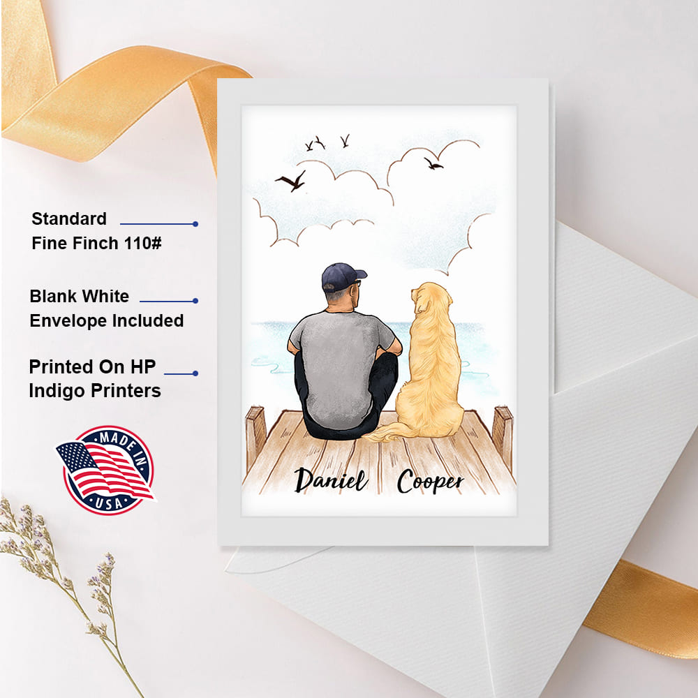 Personalized Dog Dad Folded Greeting Card - You Are A Great Dog Dad - The Best In The World