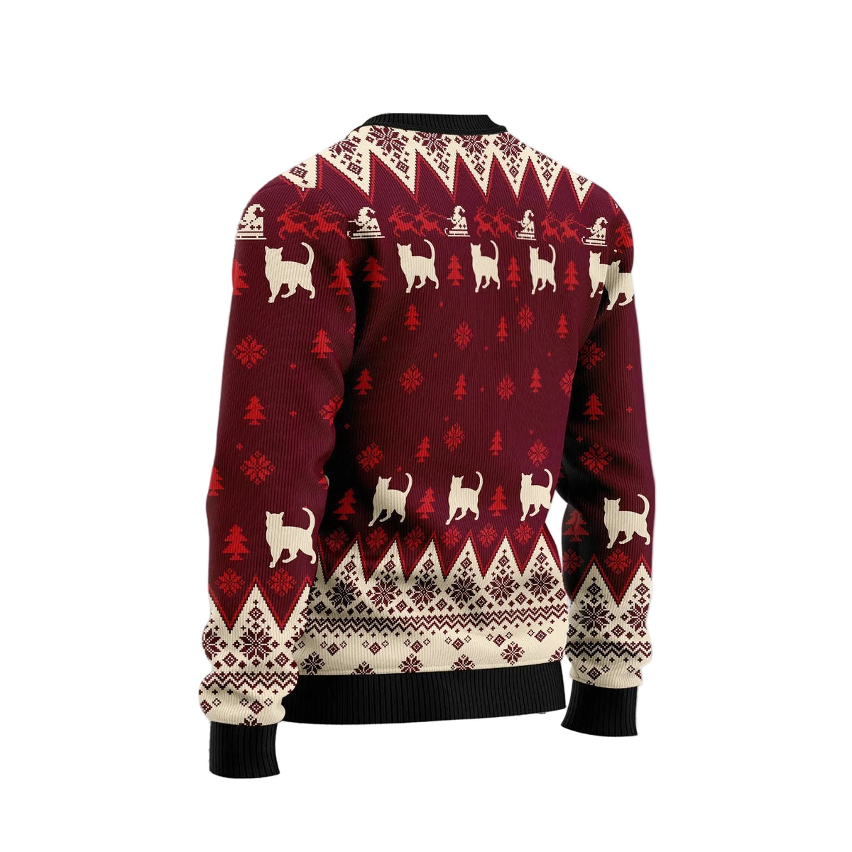 Cat Pine Tree Ugly Christmas Sweater, Feline Lover Holiday Party Outfit and Festive Christmas Gift for Cat Parents