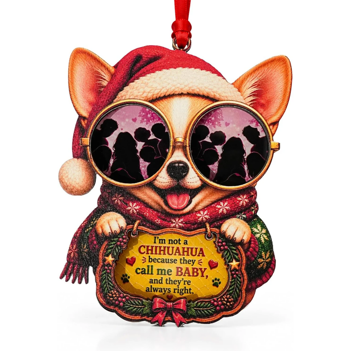 Chihuahua Christmas Ornament 2026, Chihuahua Christmas Ornament 2026, Wood & Acrylic Gift, Holiday Tree Decor