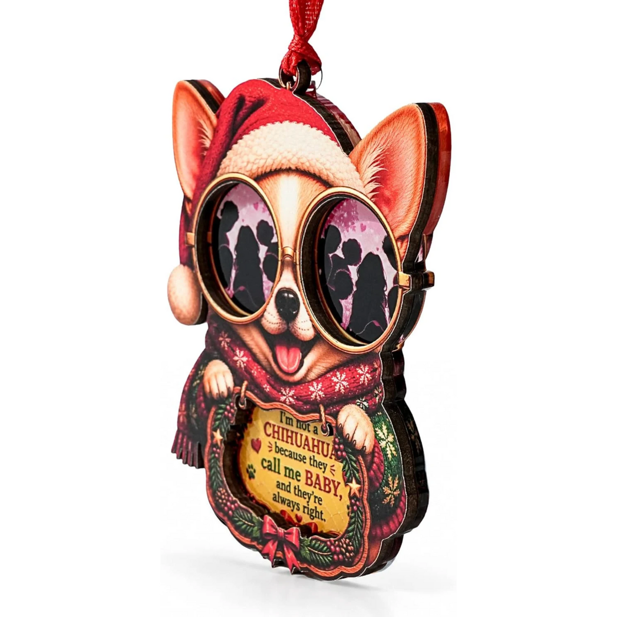 Chihuahua Christmas Ornament 2026, Chihuahua Christmas Ornament 2026, Wood & Acrylic Gift, Holiday Tree Decor