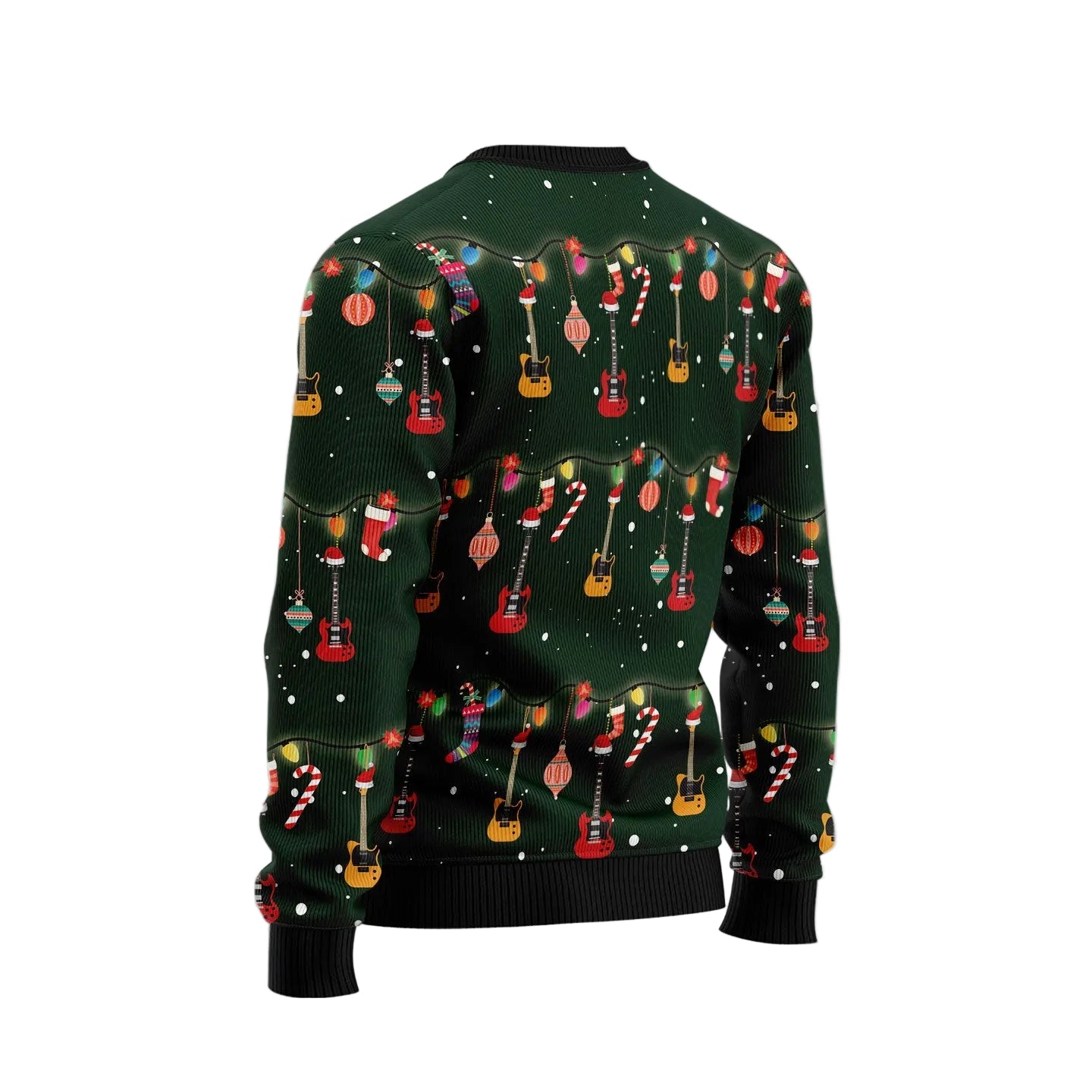 Electric Guitar Ugly Christmas Sweater, Music Holiday Pullover for Guitarists, Music Lovers and Festive Winter Parties