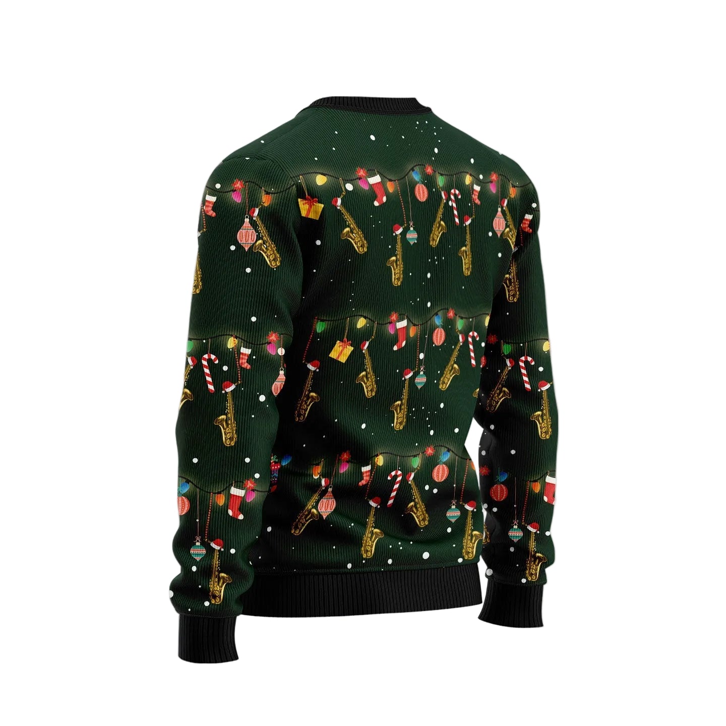 Christmas Instrument Saxophone Ugly Christmas Sweater, Unisex Holiday Party Outfit, Gift for Saxophone and Music Fans