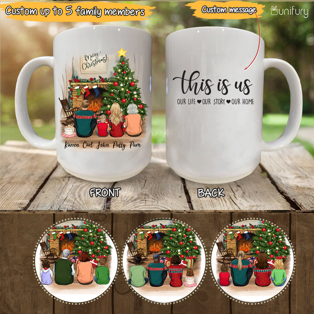 Personalized Whole Family Christmas Mug  - Custom Message