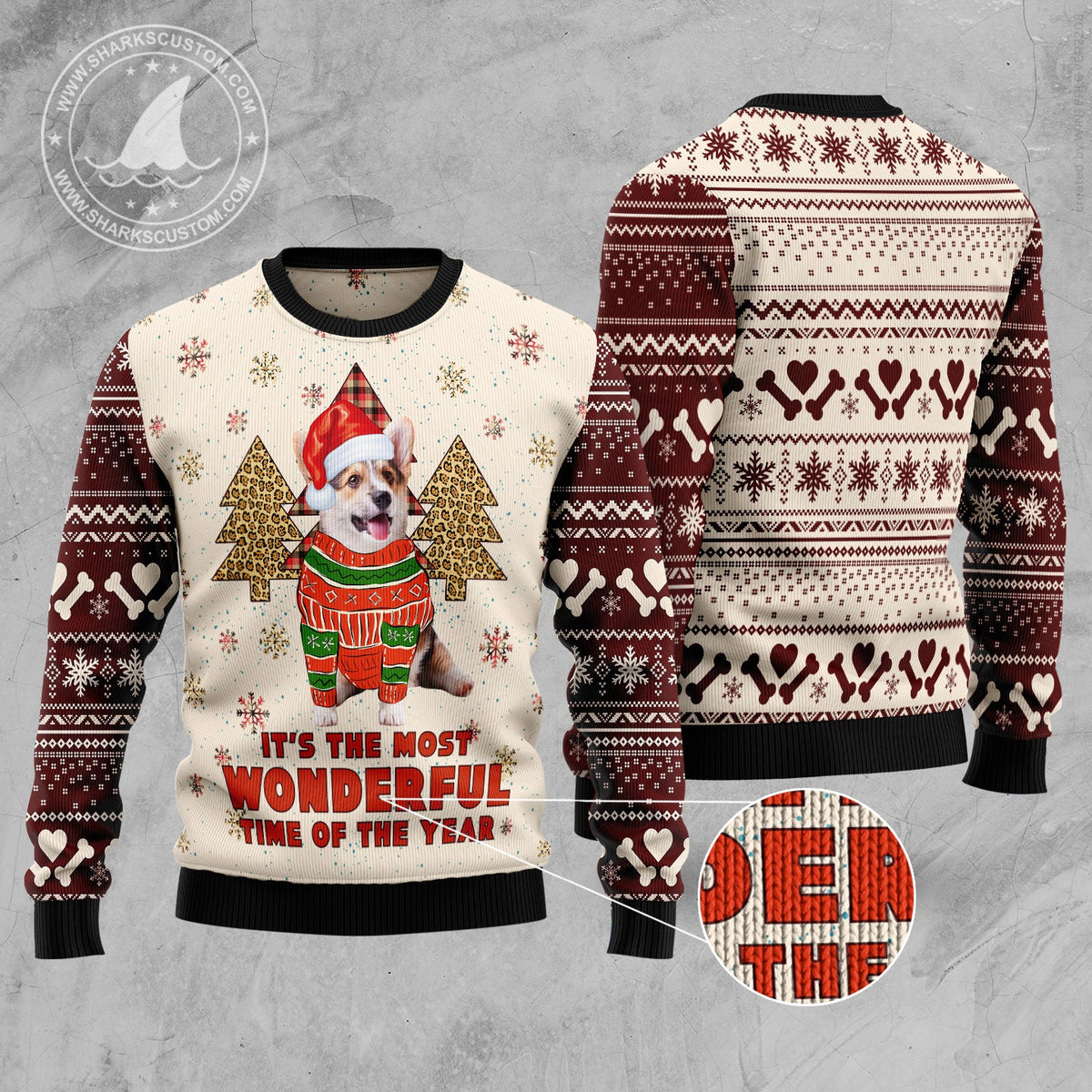 Corgi The Most Beautiful Time Ugly Christmas Sweater | Holiday Gift for Corgi Lovers | Men & Women Party Outfit