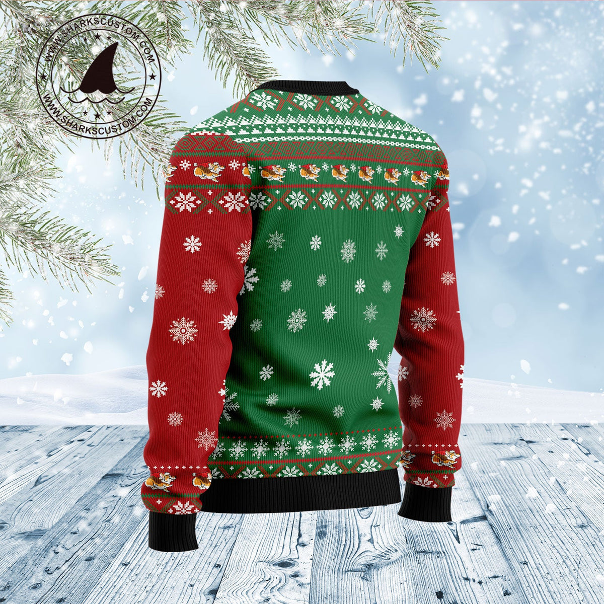 Corgi Snow Day Ugly Christmas Sweater, Cute Snowy Corgi Holiday Pullover for Corgi Lovers and Dog Parents