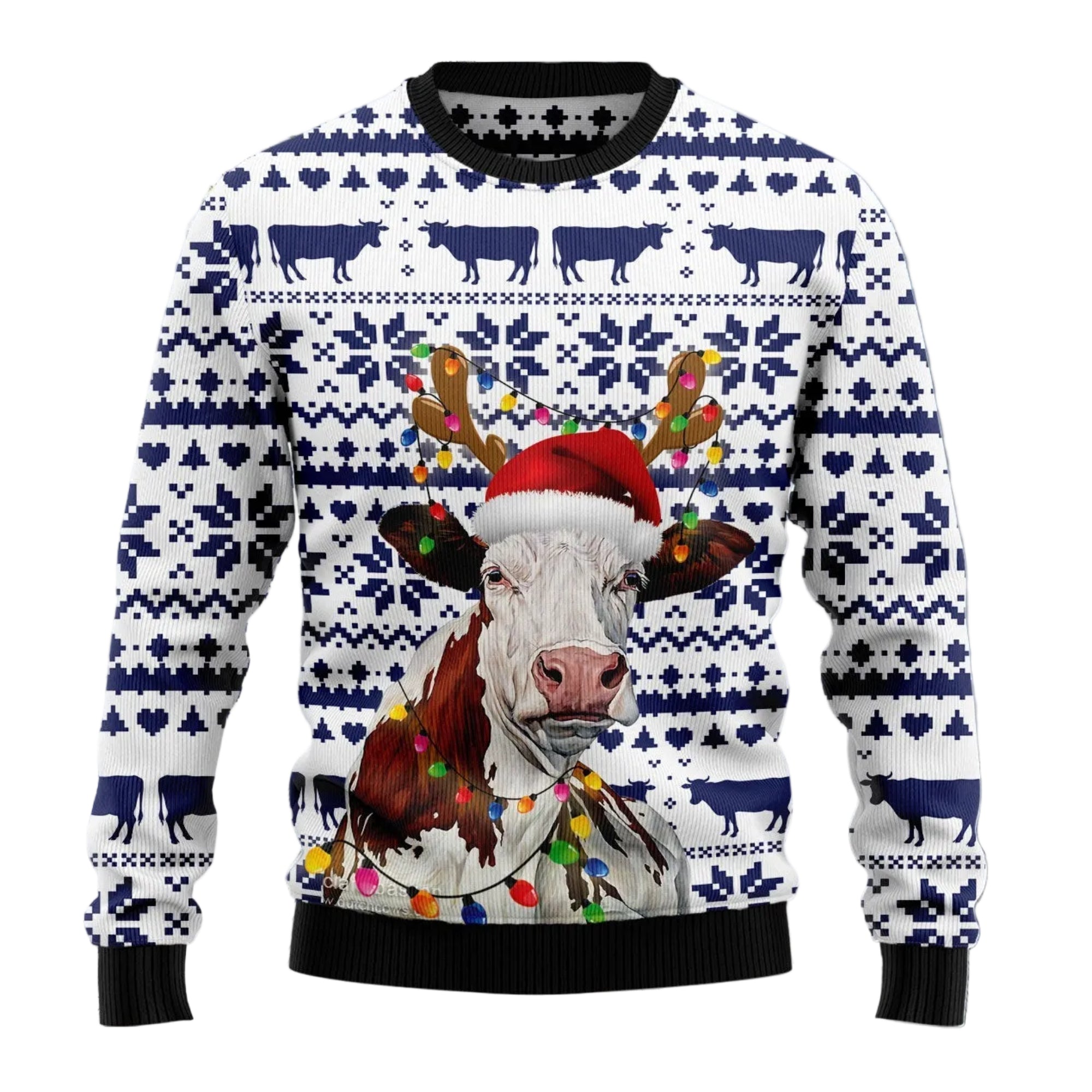 Cow Christmas Reunion Ugly Christmas Sweater, Farm Animal Holiday Party Outfit and Festive Gift for Cow Lovers