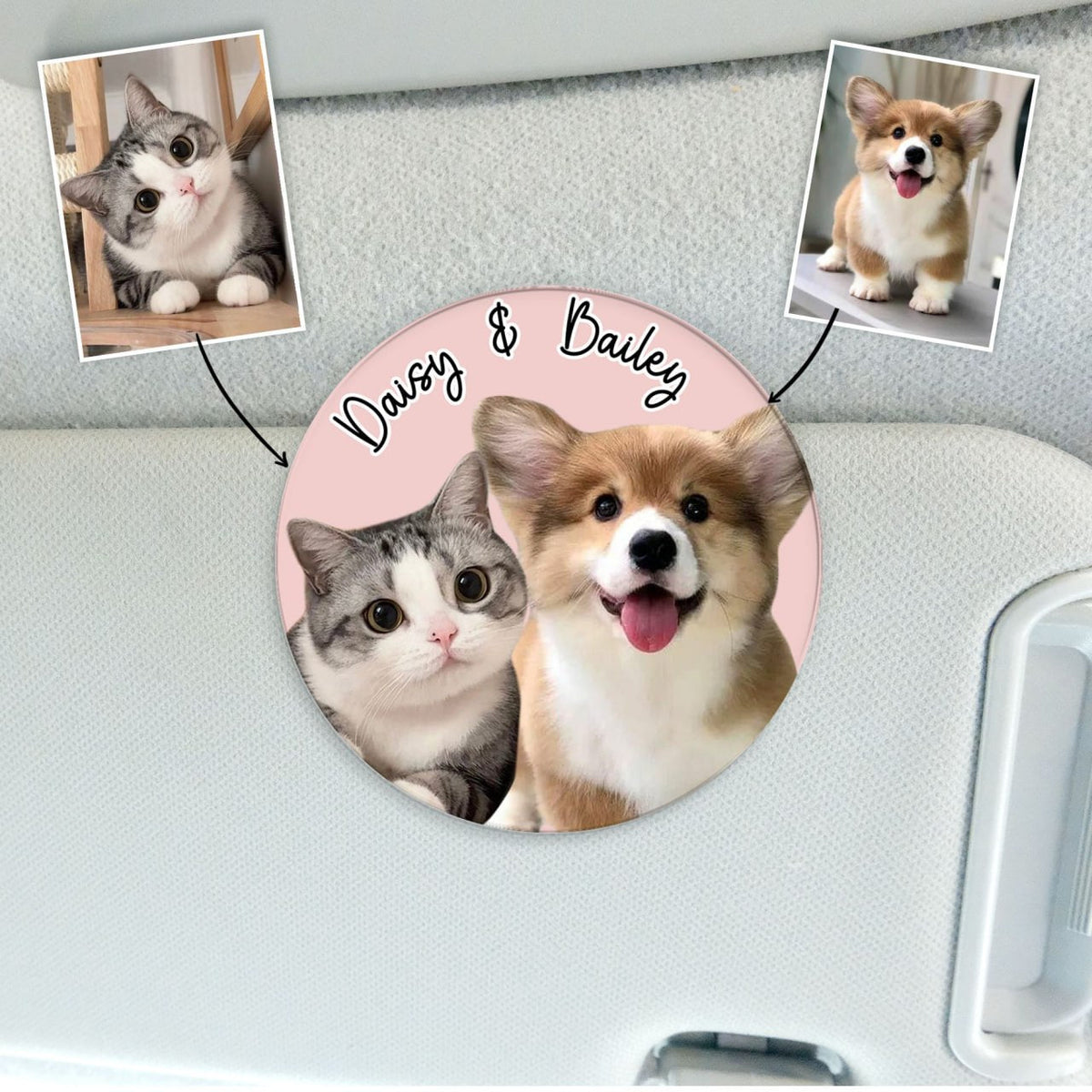 Custom Photo Acrylic Car Visor Clip