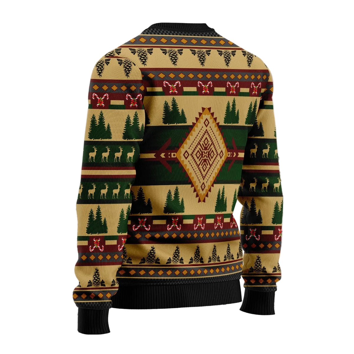 Deer Pattern Christmas Ugly Christmas Sweater, Festive Deer Pattern Holiday Print, Holiday Sweater for Adults