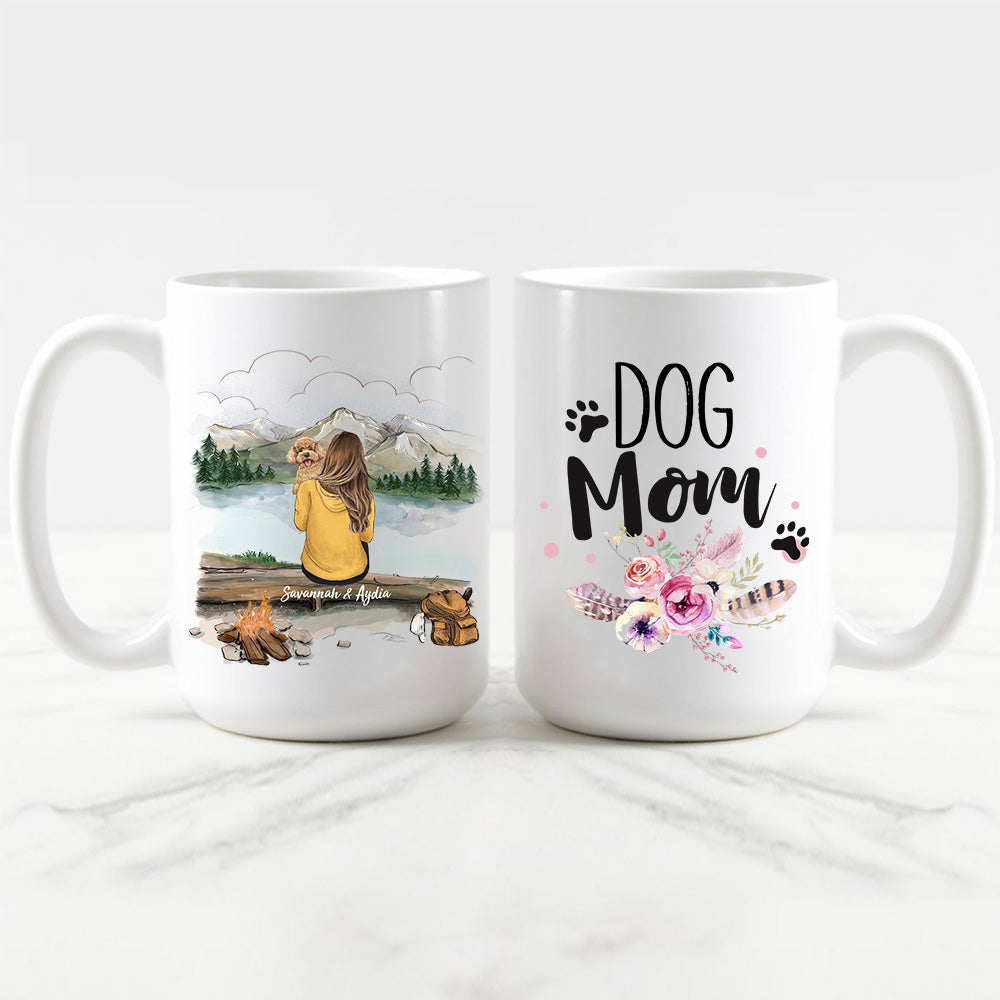 Personalized Coffee Mug Gifts For Dog Lovers - Dog Mom - Mountain - Hiking