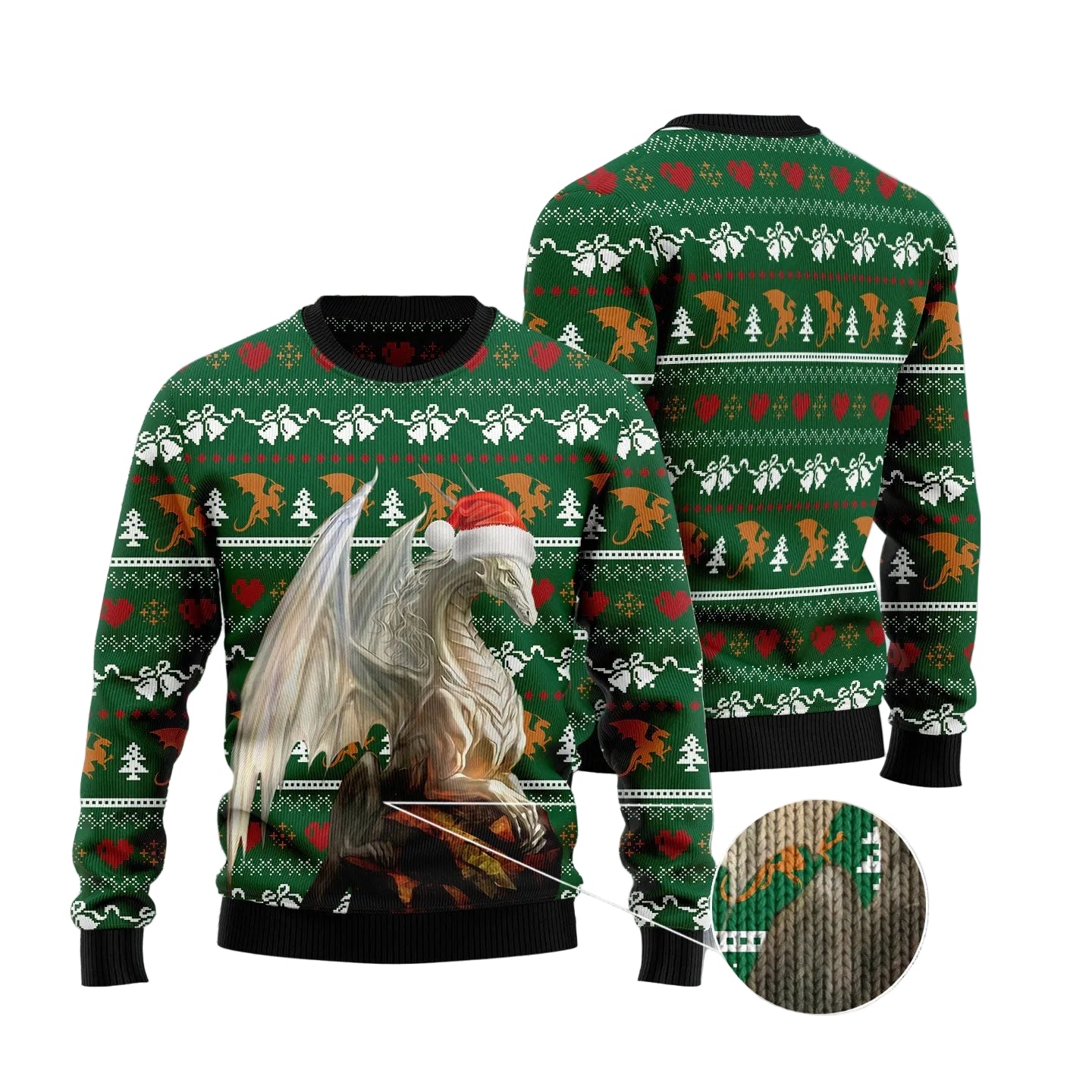 Nice Christmas Dragon Ugly Christmas Sweater, Fantasy Dragon Holiday Pullover, Christmas Party Outfit for Adults
