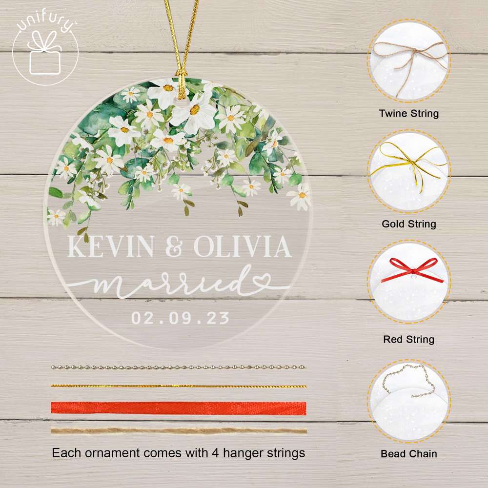 Unique Married Eucalyptus, Olive &amp; Jasmine Acrylic Ornament