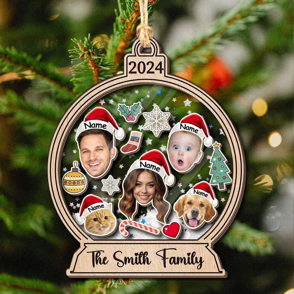 Personalized Photo Family Christmas Shaker Ornament