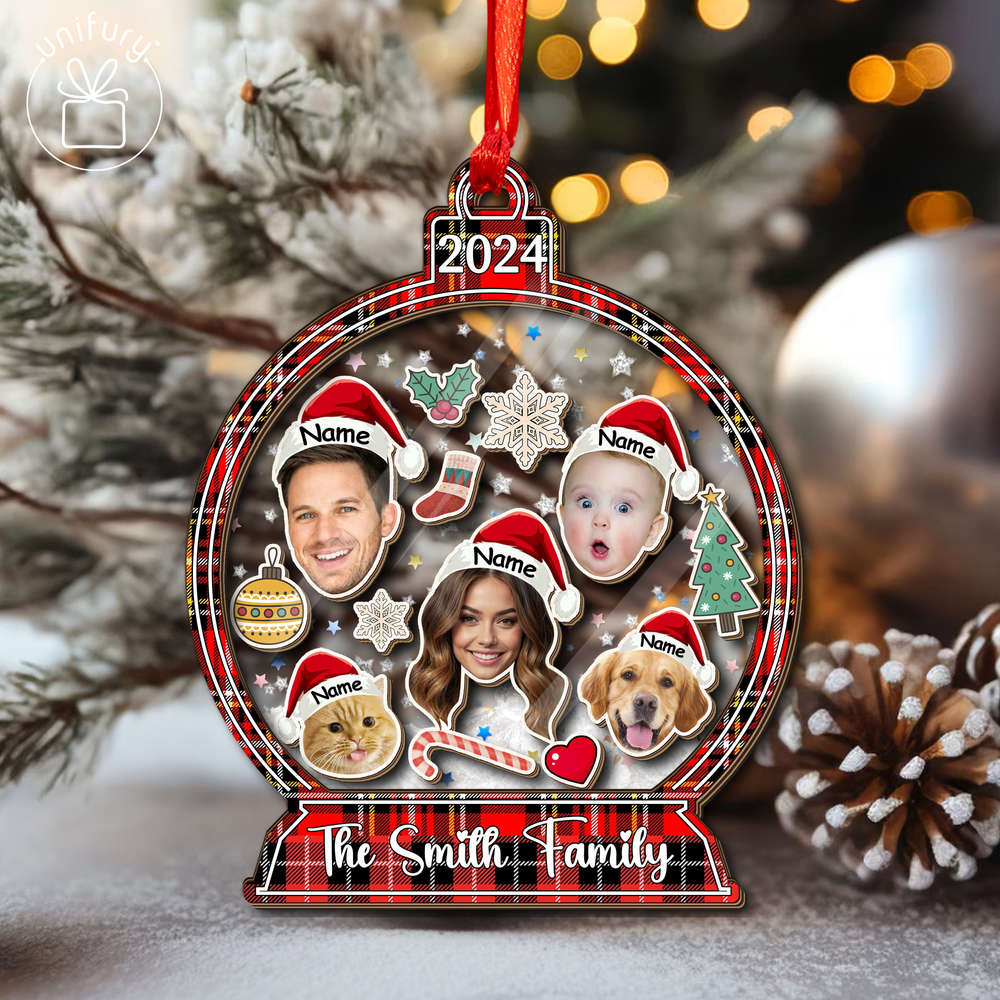 Personalized Photo Family Christmas Shaker Ornament