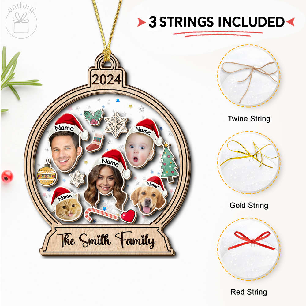 Personalized Photo Family Christmas Shaker Ornament