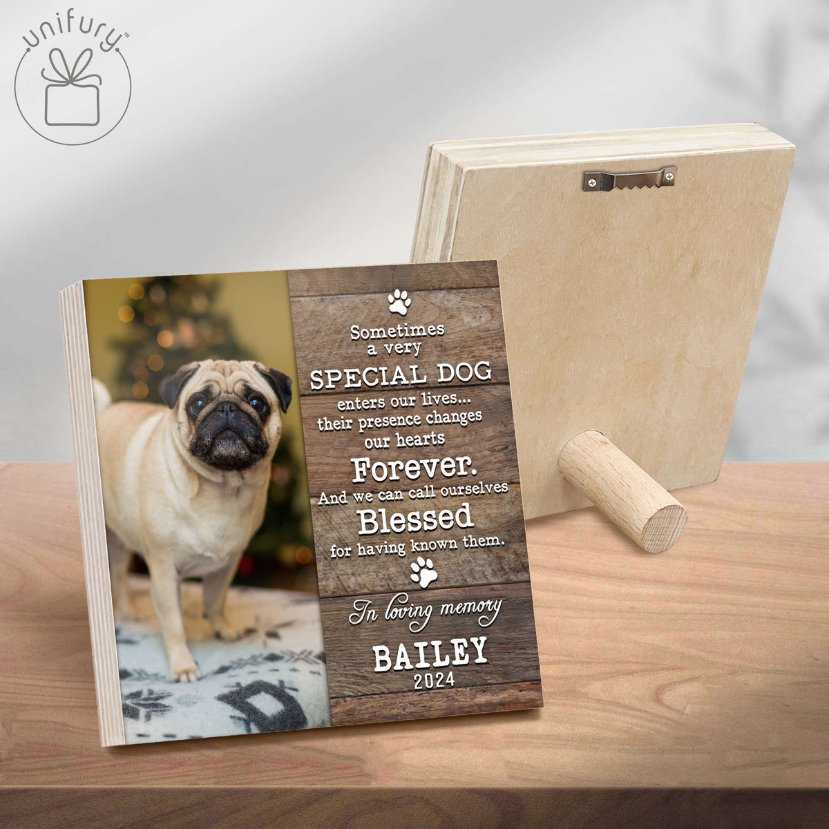 A Very Special Dog Memorial Wooden Block