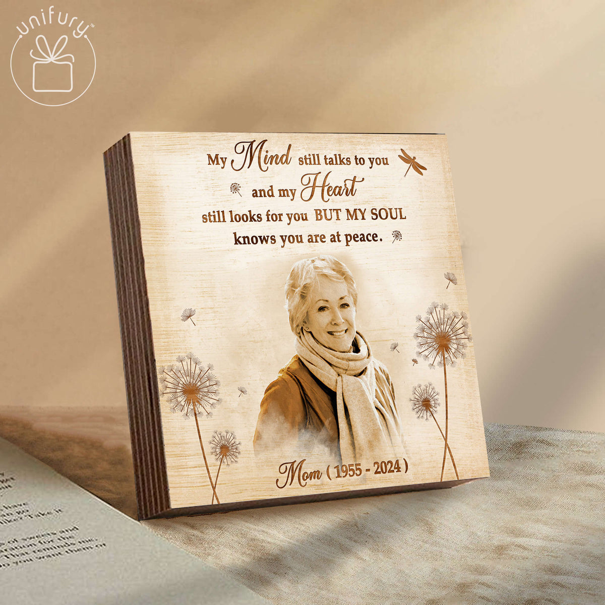 But My Soul Knows You Are At Peace Memorial Wooden Block