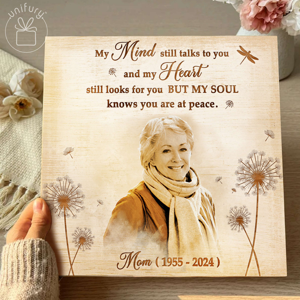 But My Soul Knows You Are At Peace Memorial Wooden Block