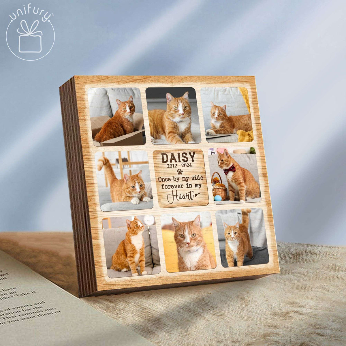 Custom Photo Forever In My Heart Memorial Wooden Block