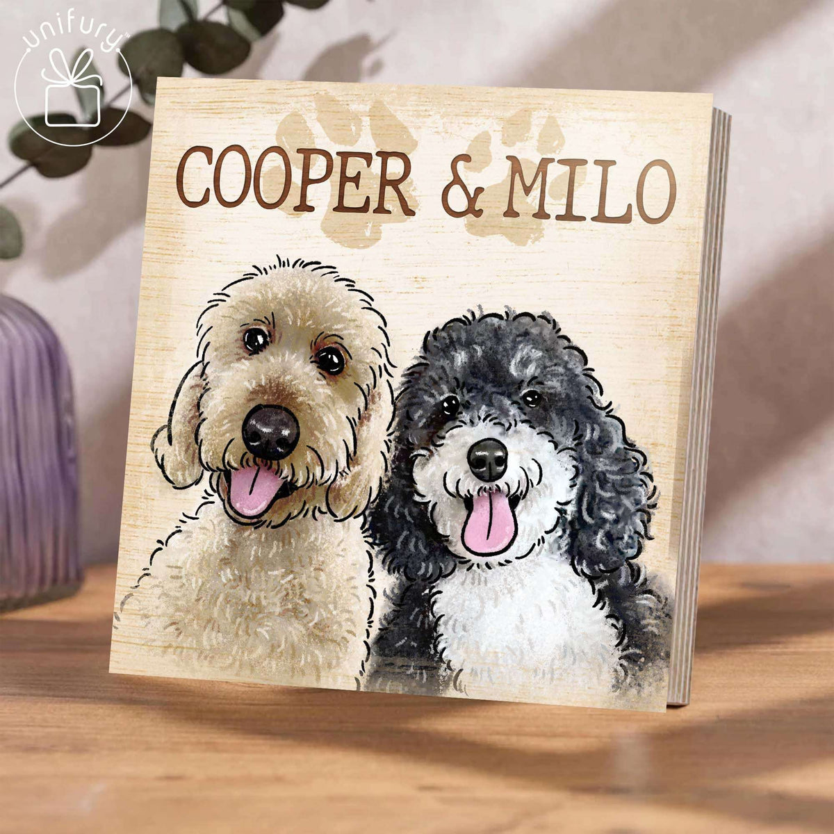 Hand-drawing Portrait From Photo Memorial Wooden Block