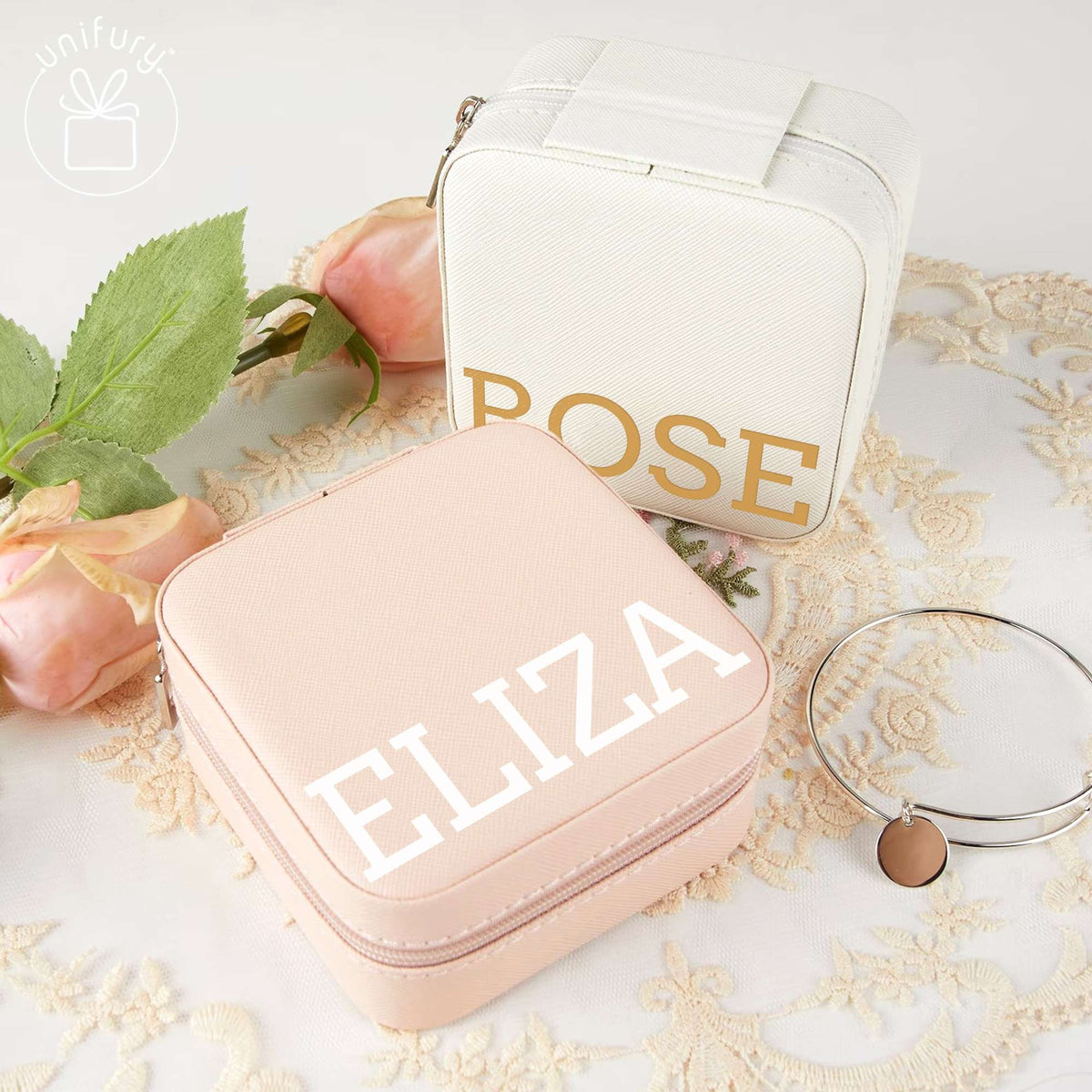 Birthday Gift Personalized Wedding Birthday Gift Leather Custom Name Jewelry Case