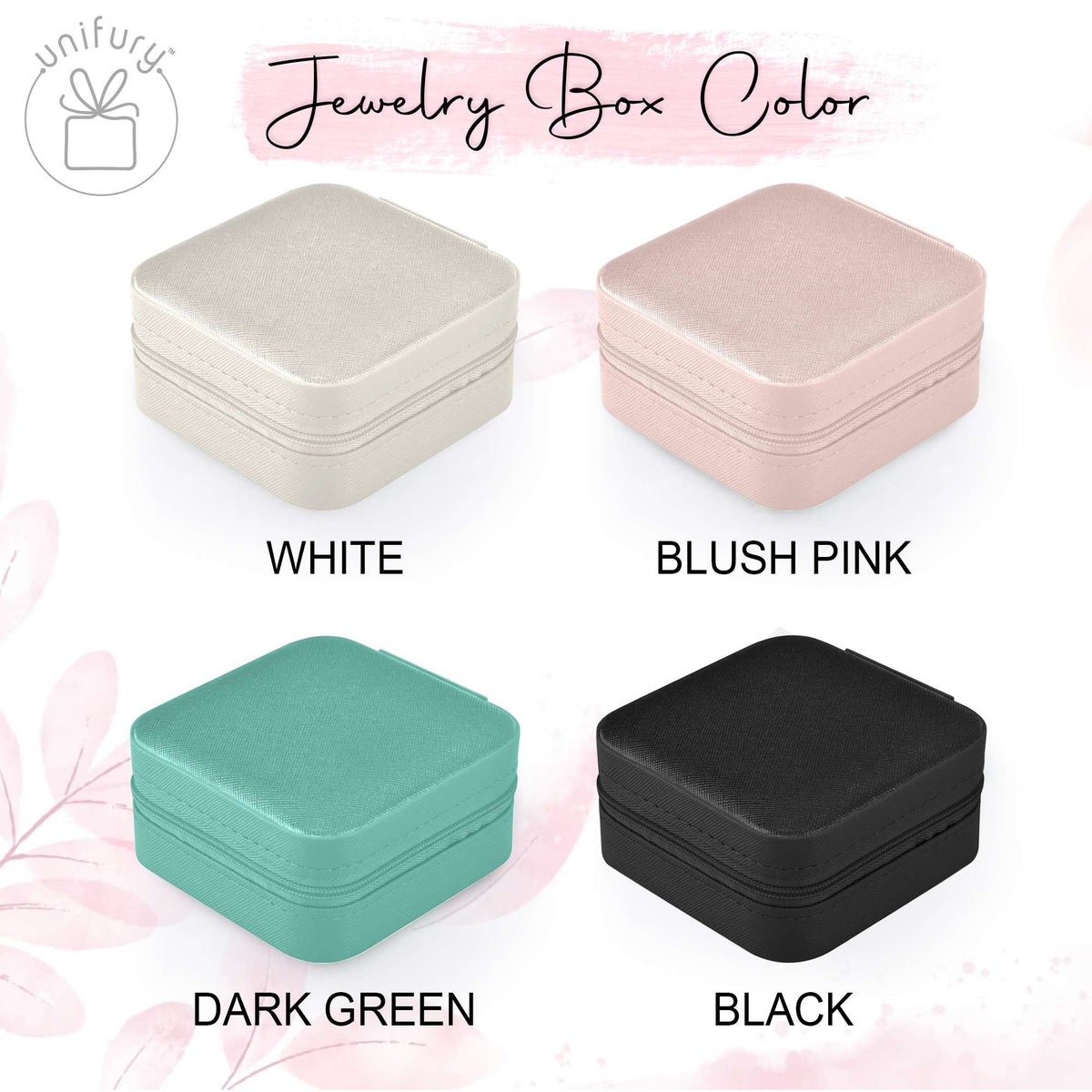 Flower Style Personalized Wedding Leather Custom Name Jewelry Case