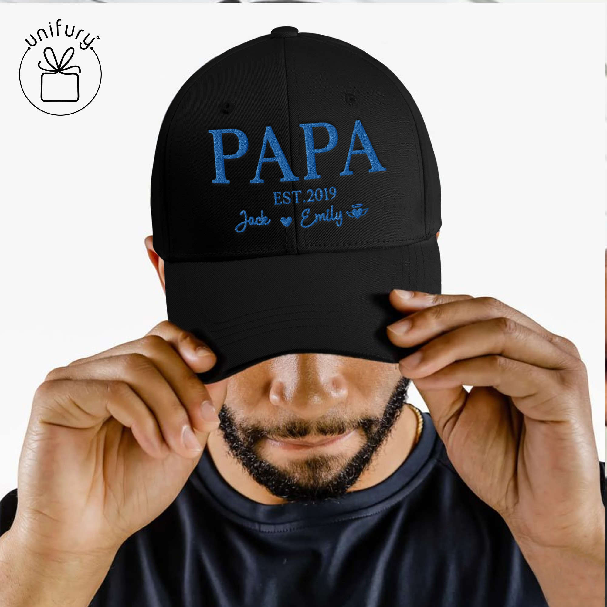 Custom Dad Est Year With Name Embroidered Hat - Main Image