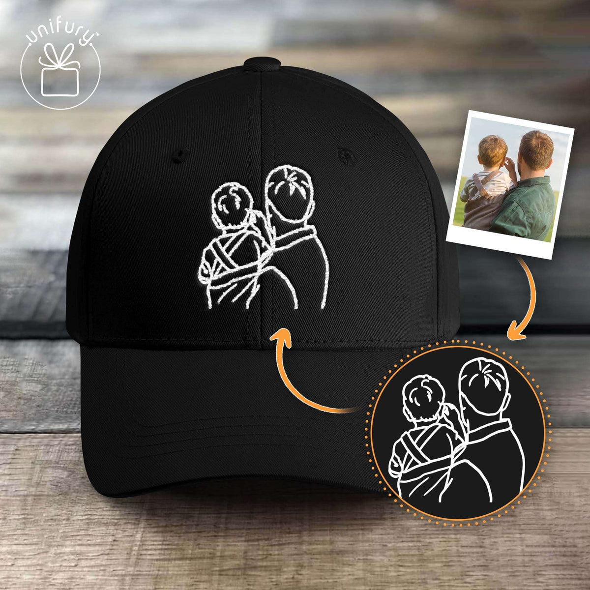 Custom Outline Portrait Embroidered Hat