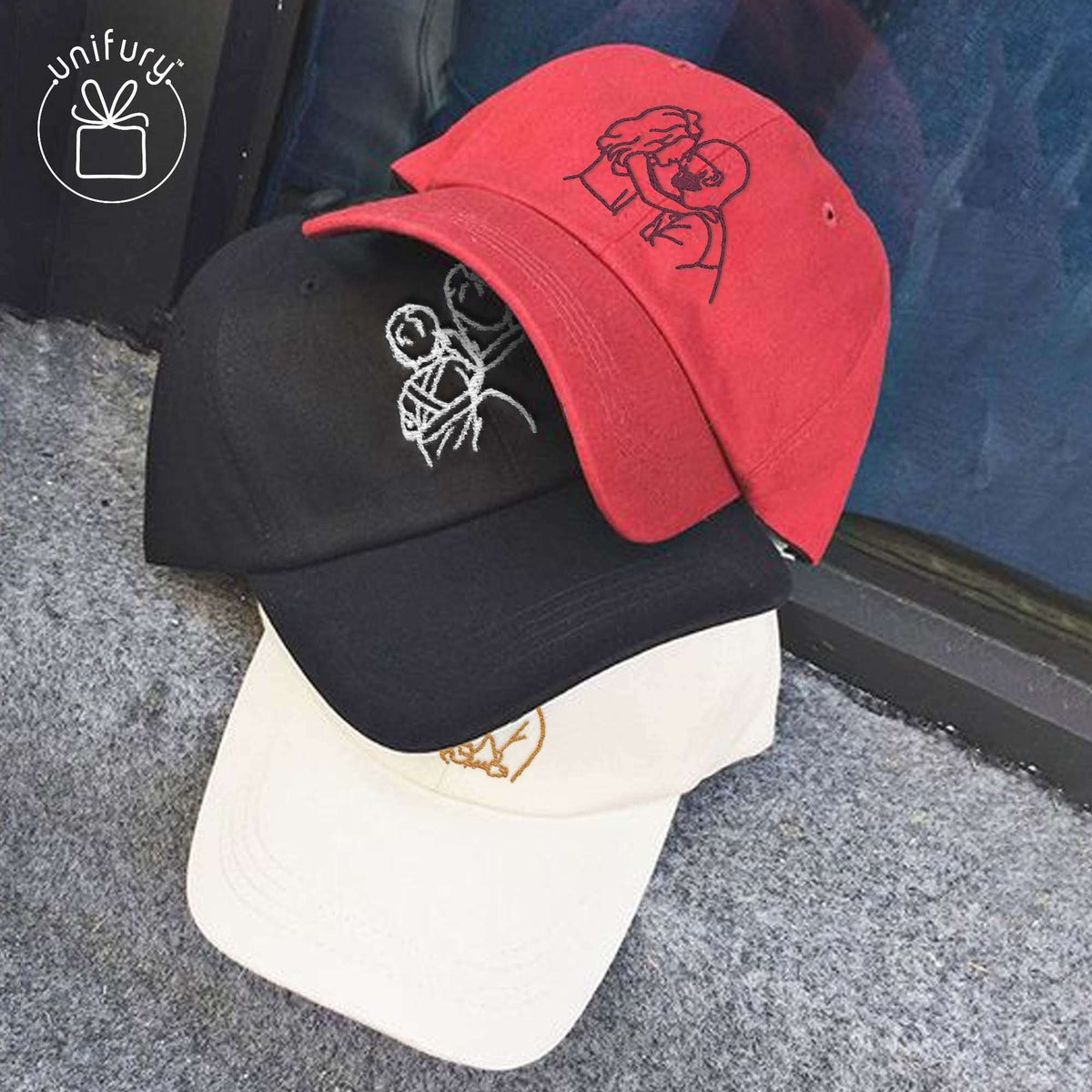 Custom Outline Portrait Embroidered Hat