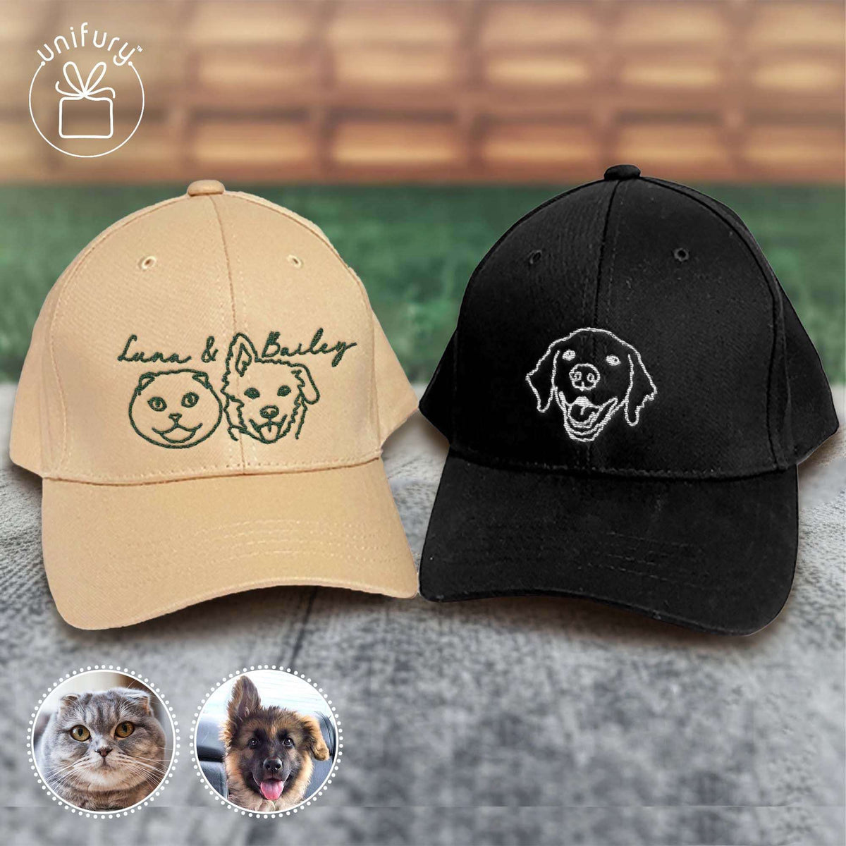 Custom Pet Line Art Embroidered Hat