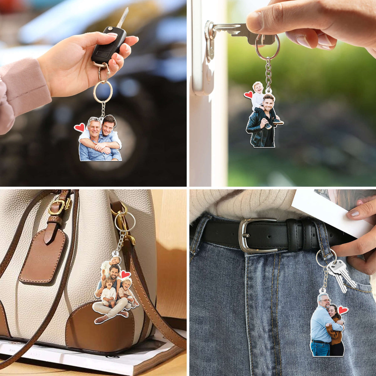 Custom Dad Photo Gift For Dad Acrylic Keychain