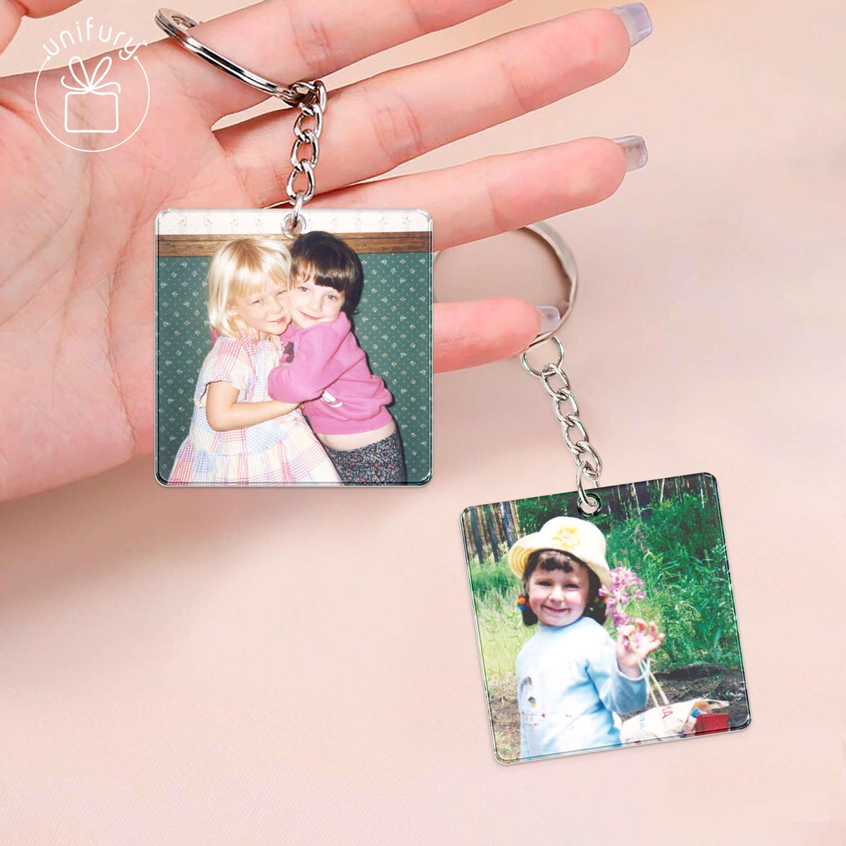 Personalized Family Retro Photo Acrylic Keychain