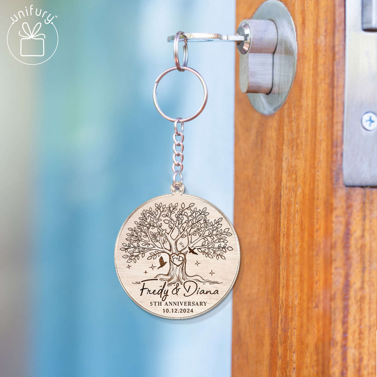 Anniversary Tree Custom Shape Acrylic Keychain