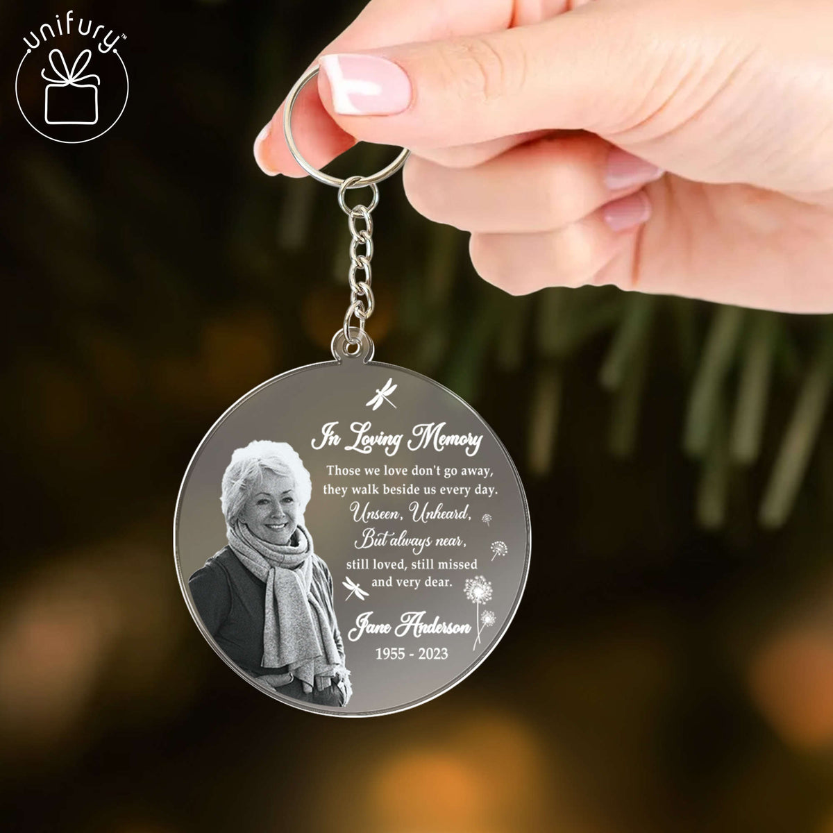 Personalized In Loving Memory Transparent Acrylic Keychain