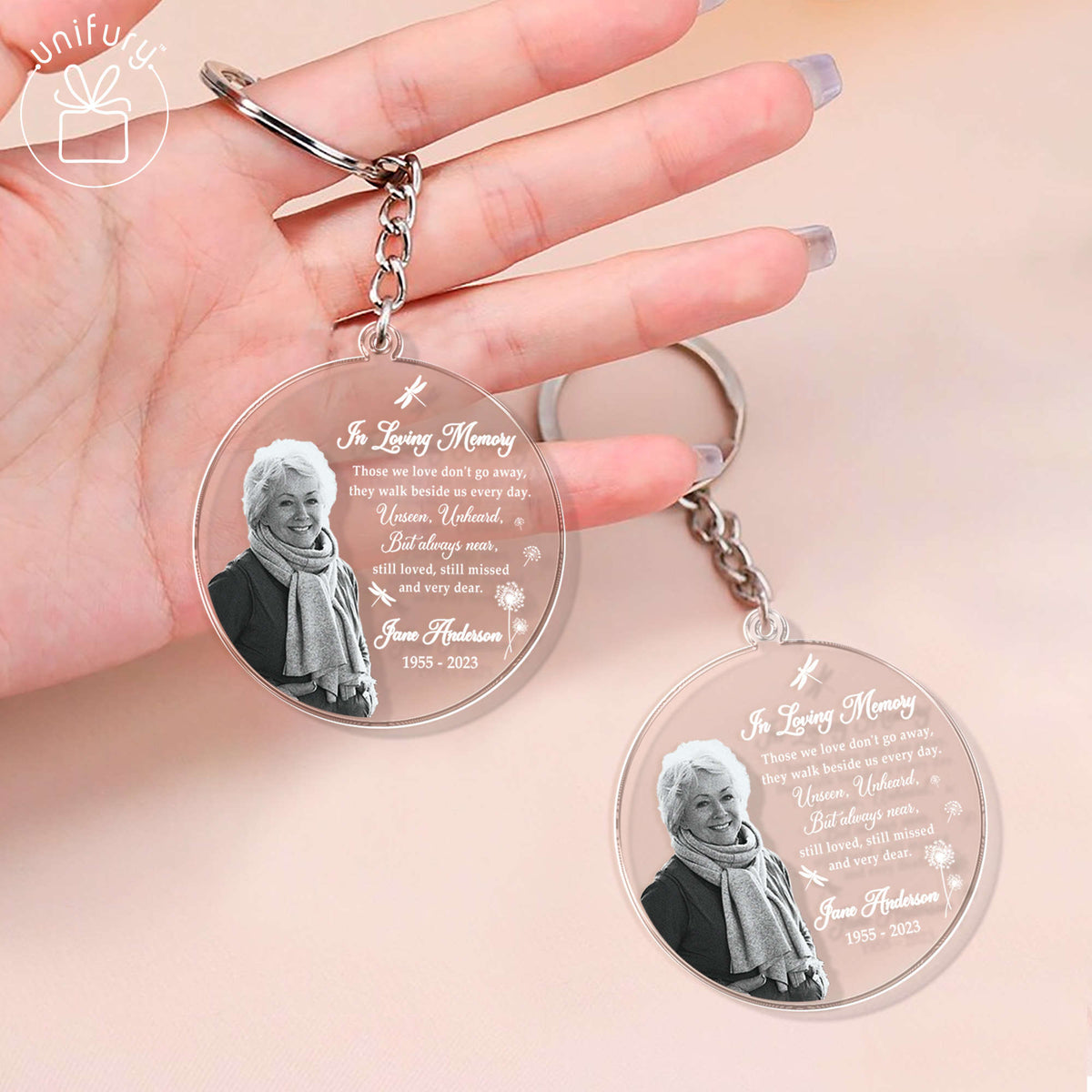 Personalized In Loving Memory Transparent Acrylic Keychain