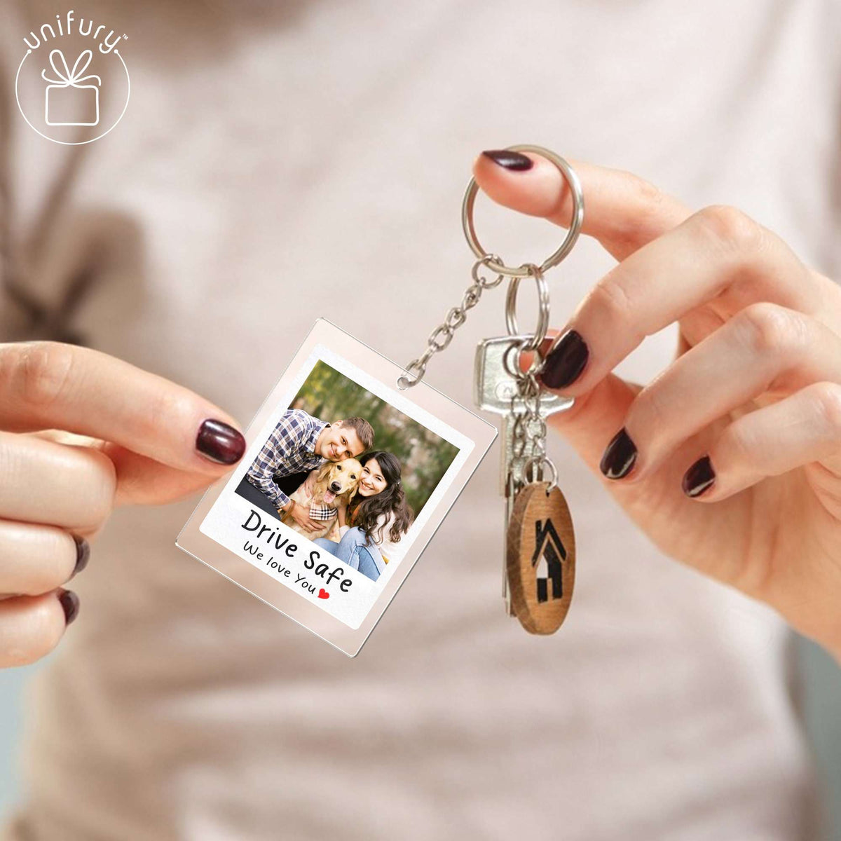 Personalized Couple Photo Transparent Acrylic Keychain