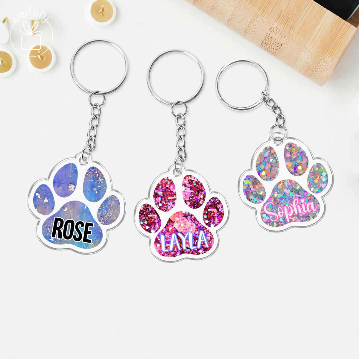 Dog Paw Custom Pet Keychain For Dog Lovers