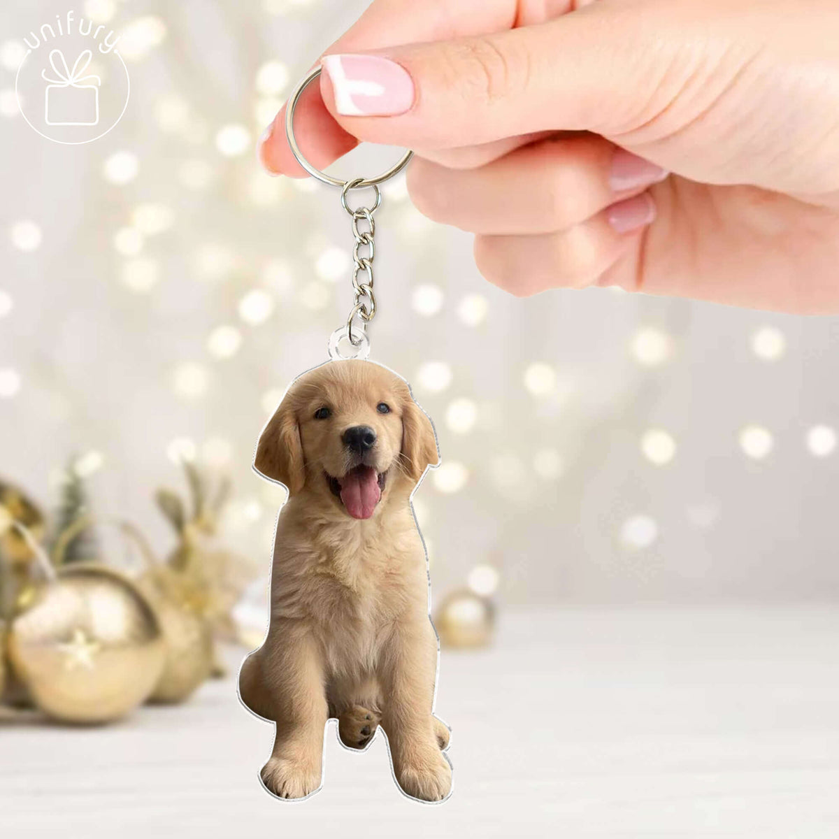 Custom Memorial Dog Photo Transparent Acrylic Keychain