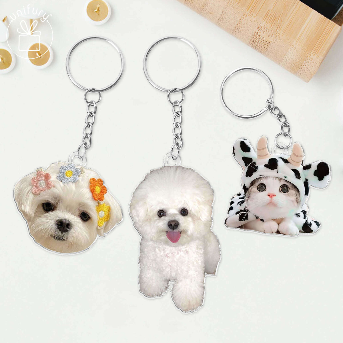 Custom Memorial Dog Photo Transparent Acrylic Keychain