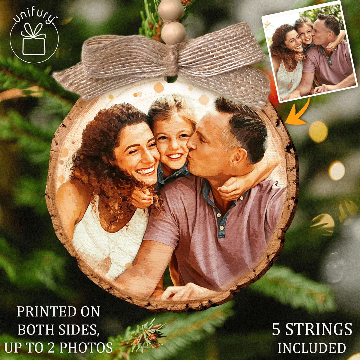 Custom Photo On Wooden Ornament - Gifts For Anniversary, Family, Pet Lovers