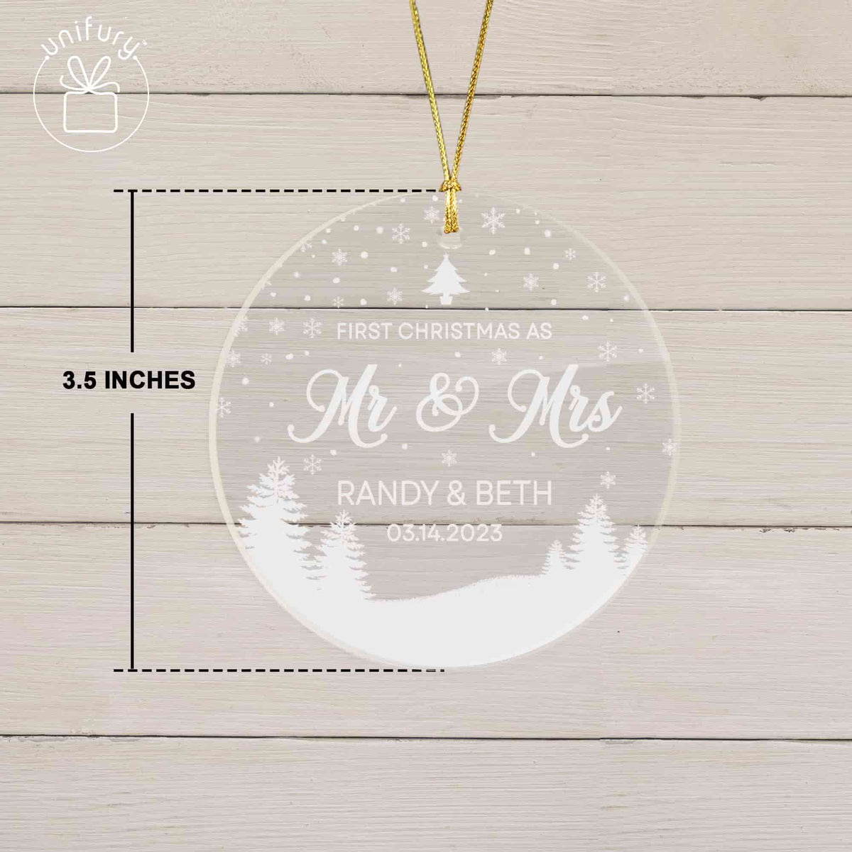 Our First Christmas Married Acrylic Custom Shape Ornament