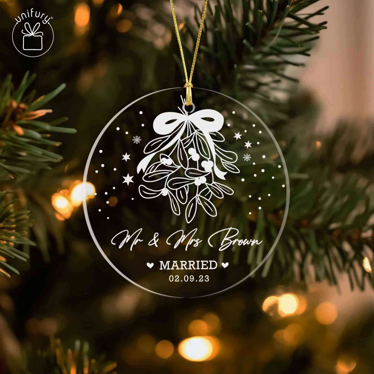 Mr &amp; Mrs Married Basic Color Custom Shape Acrylic Ornament