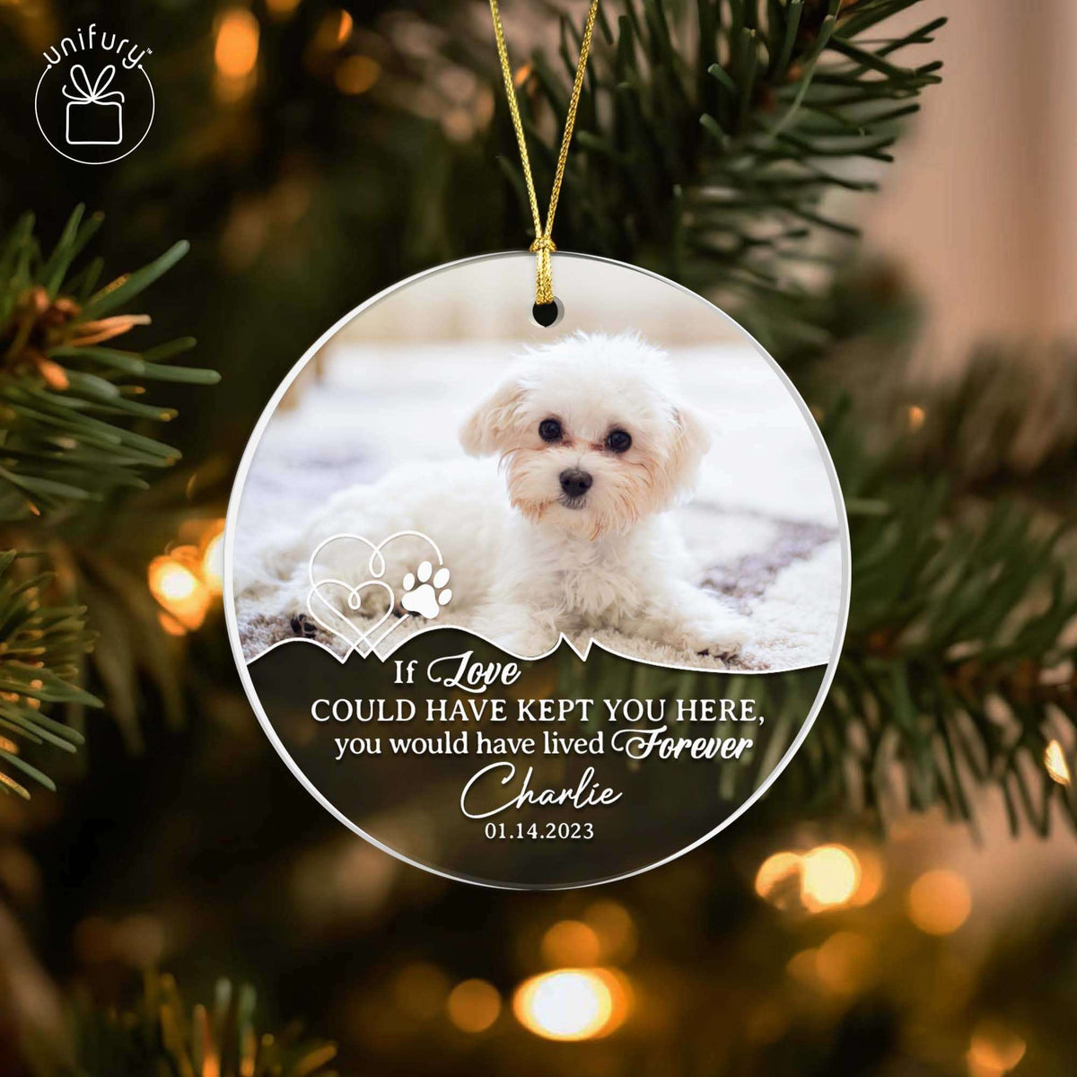 Pet Memorial Dog Sympathy Custom Shape Acrylic Ornament