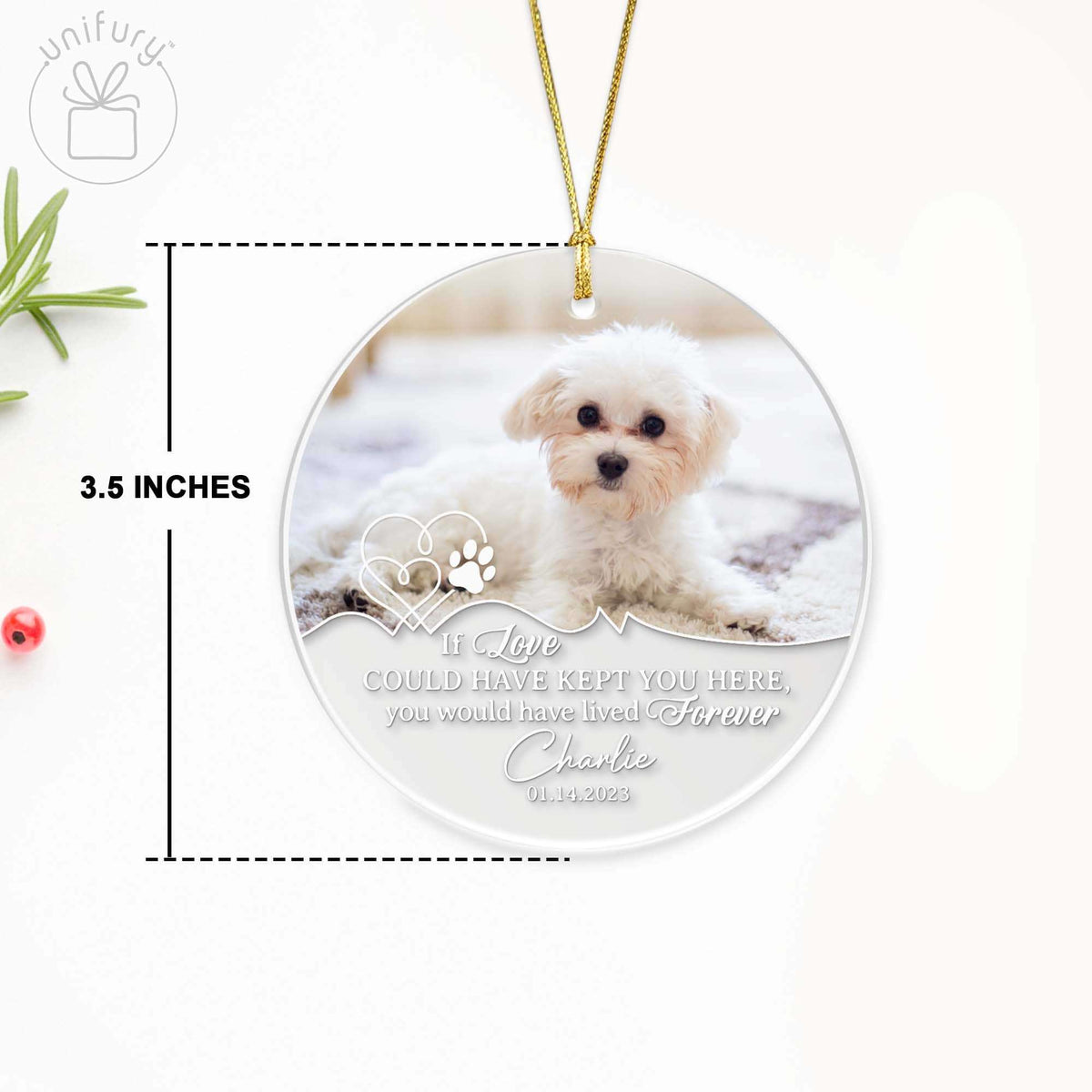 Pet Memorial Dog Sympathy Custom Shape Acrylic Ornament