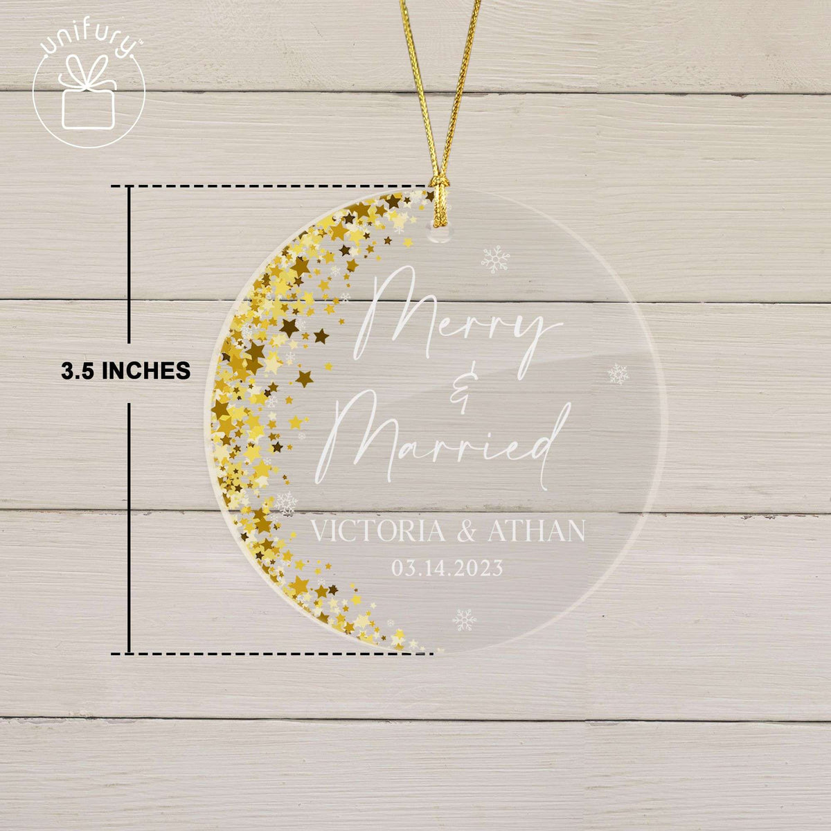 Merry &amp; Married Custom Shape Acrylic Ornament