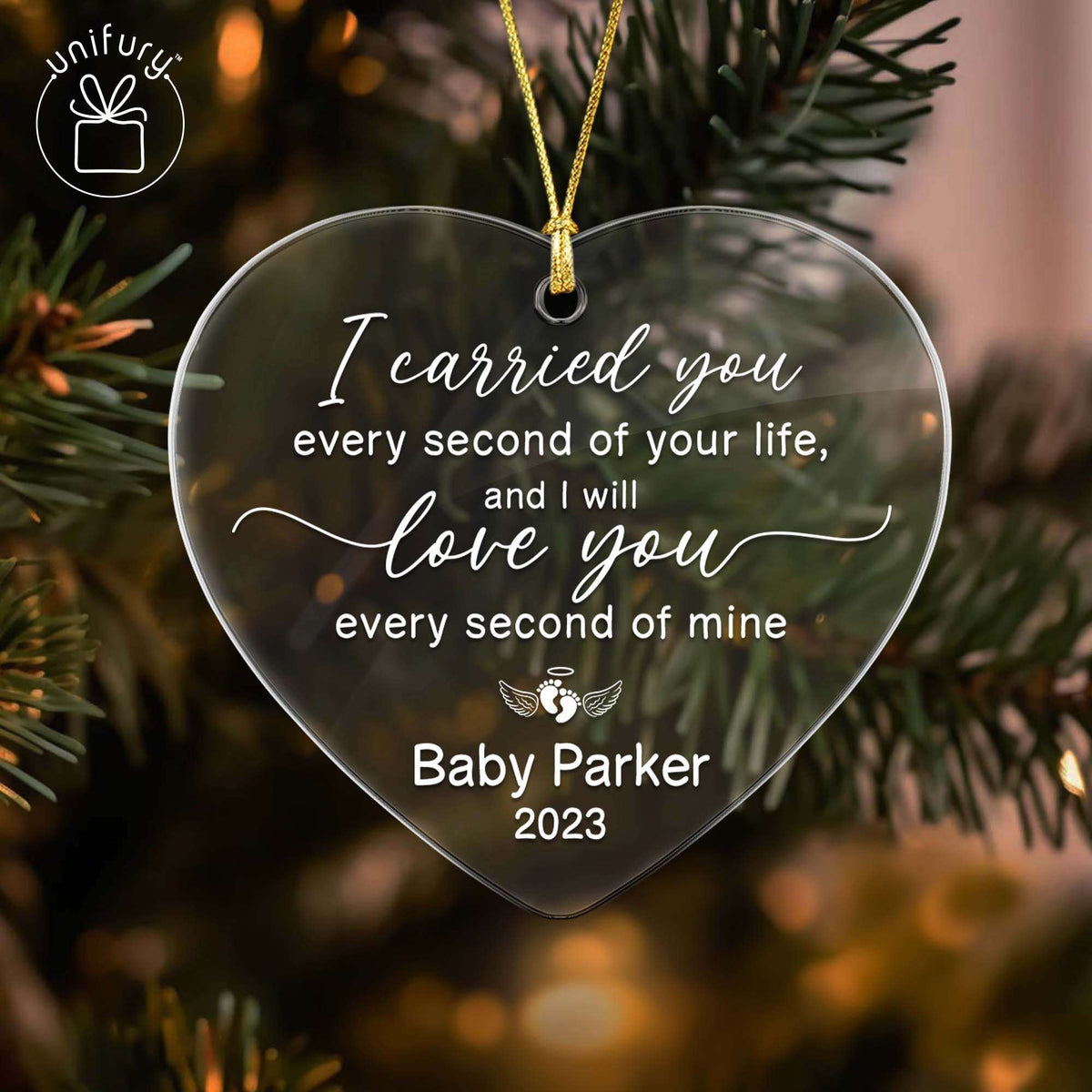 I Carried You Baby Memorial Customized Acrylic Ornaments
