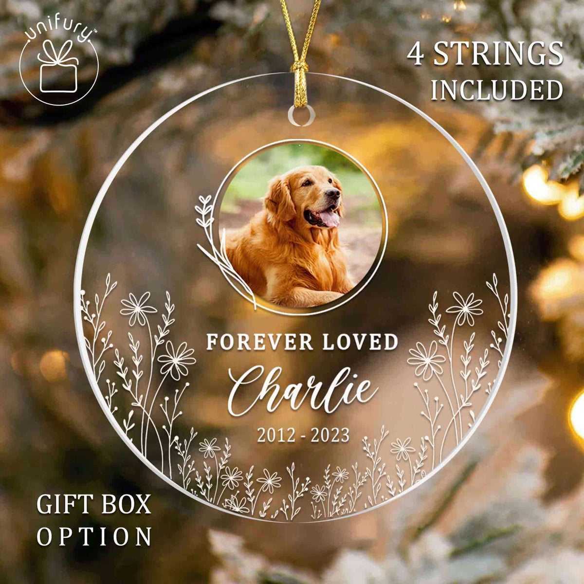 Photo Acrylic Ornament Dog Memorial Dog Lovers Custom Shape