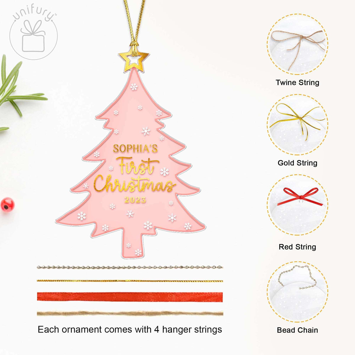 First Baby Christmas Tree Custom Acrylic Ornament