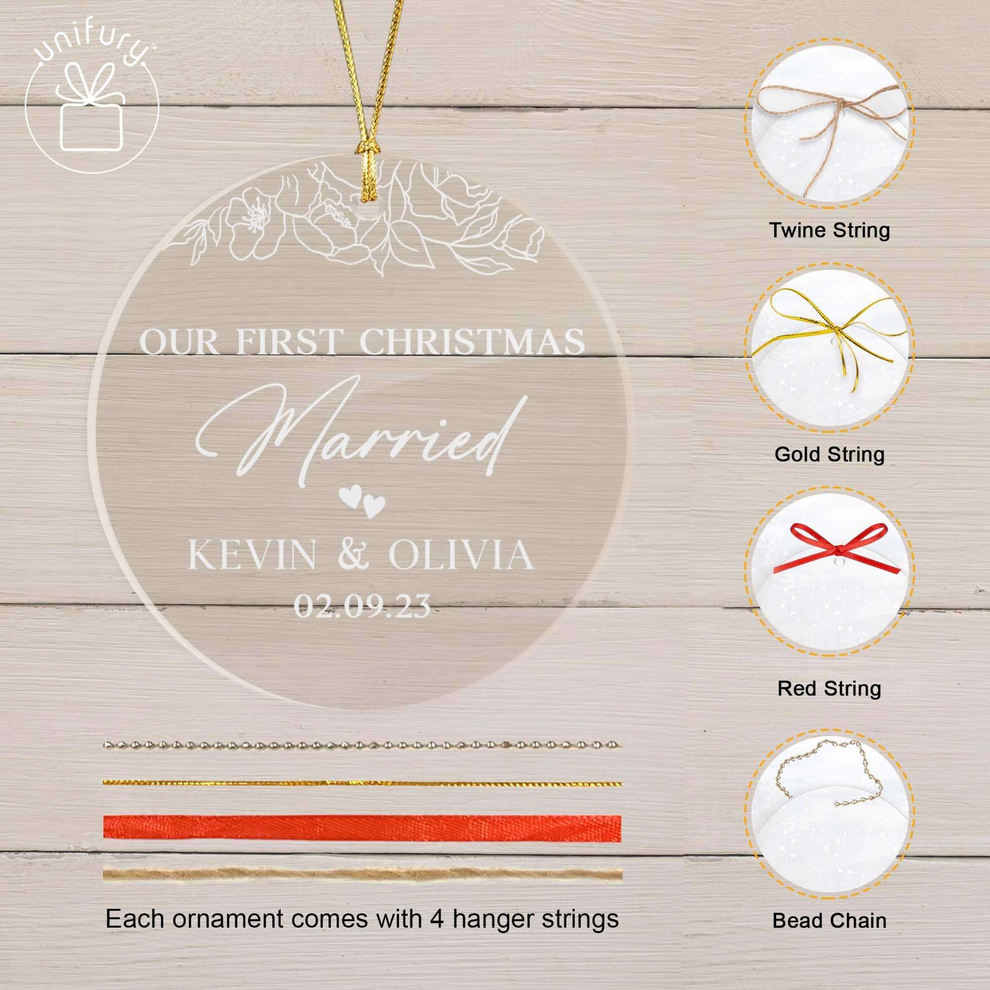 Custom Photo First Christmas Together, Clear Acrylic Wedding Christmas –  Elation Factory Co