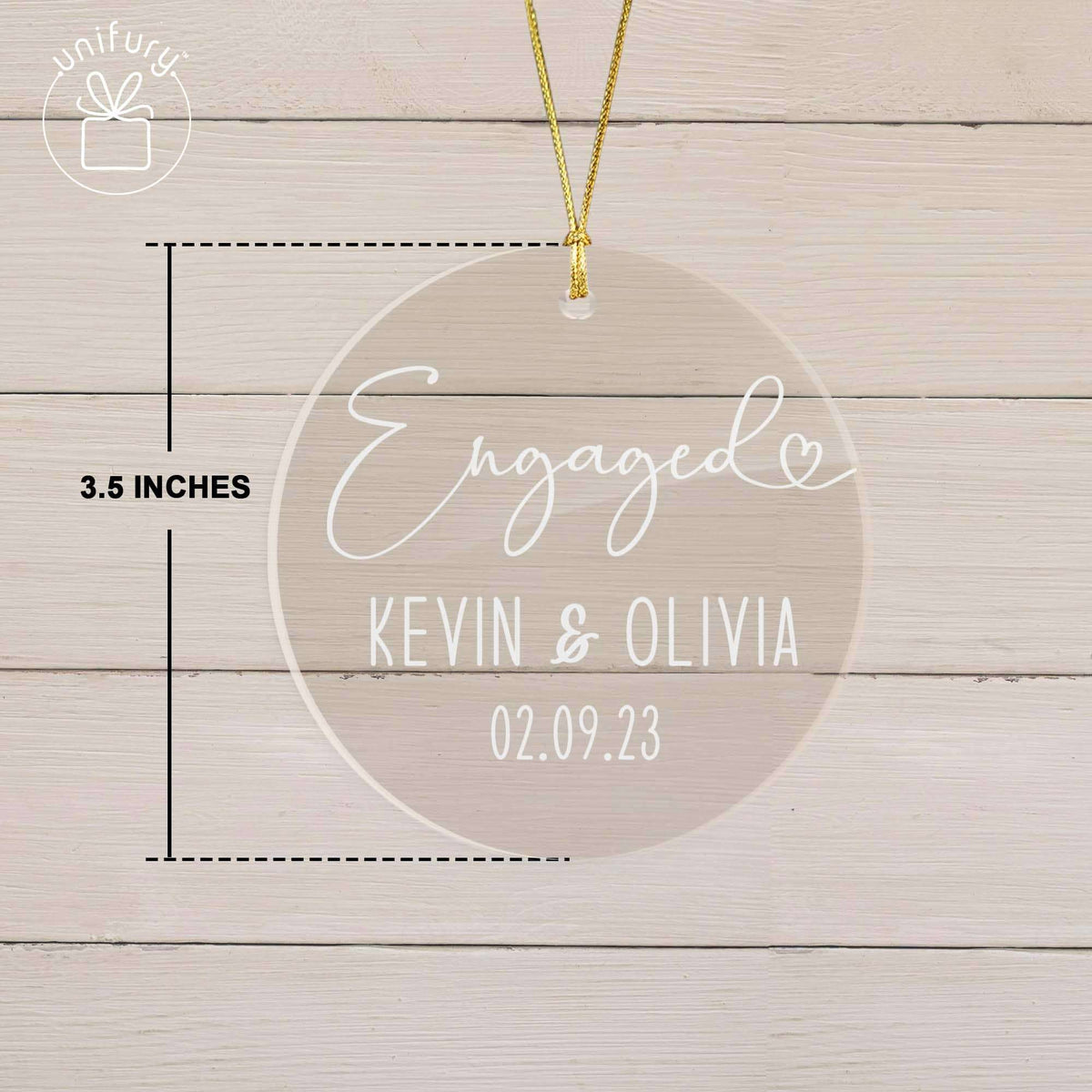 Personalized  Minimal Engaged Acrylic Ornament